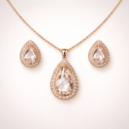 Evara™ Crystal Teardrop Pendant Set (2-Piece)