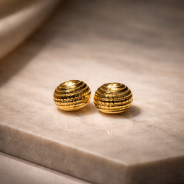 Evara™ Textured Gold Dome Stud Earrings