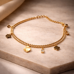 Evara™ Layered Clover Charm Necklace
