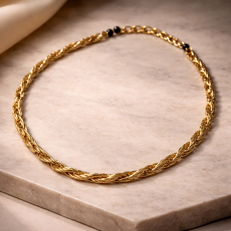 Evara™ Twisted Rope Gold Chain Necklace