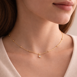 Evara™ Minimal Crystal Bead Necklace