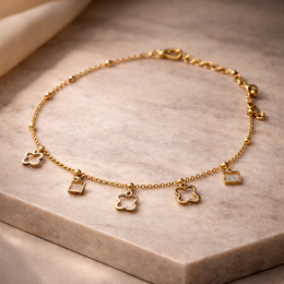 Evara™ Clover Charm Drop Necklace