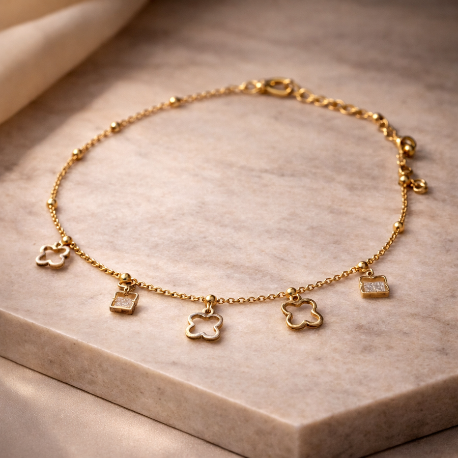 Evara™ Clover Charm Drop Necklace