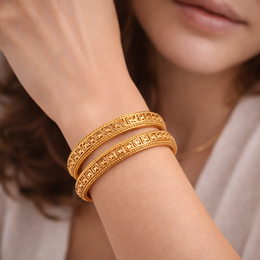 Evara™ Heritage Gold Bangles (Set of 2)