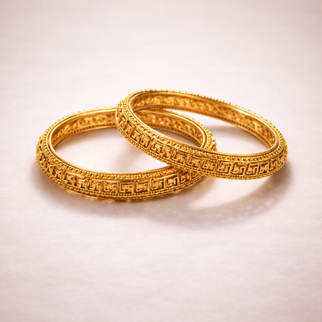 Evara™ Heritage Gold Bangles (Set of 2)