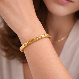 Evara™ Aurelia Woven Gold Cuff Bracelet