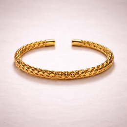 Evara™ Aurelia Woven Gold Cuff Bracelet